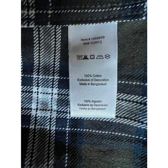 Jach's olive, blue flannel buttondown shirt size M - Picture 5 of 5